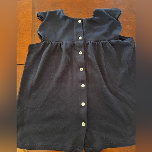 BELLA BLISS Navy Blue Peggy Pima Blouse Scalloped Sleeve Top - Picture 6 of 6